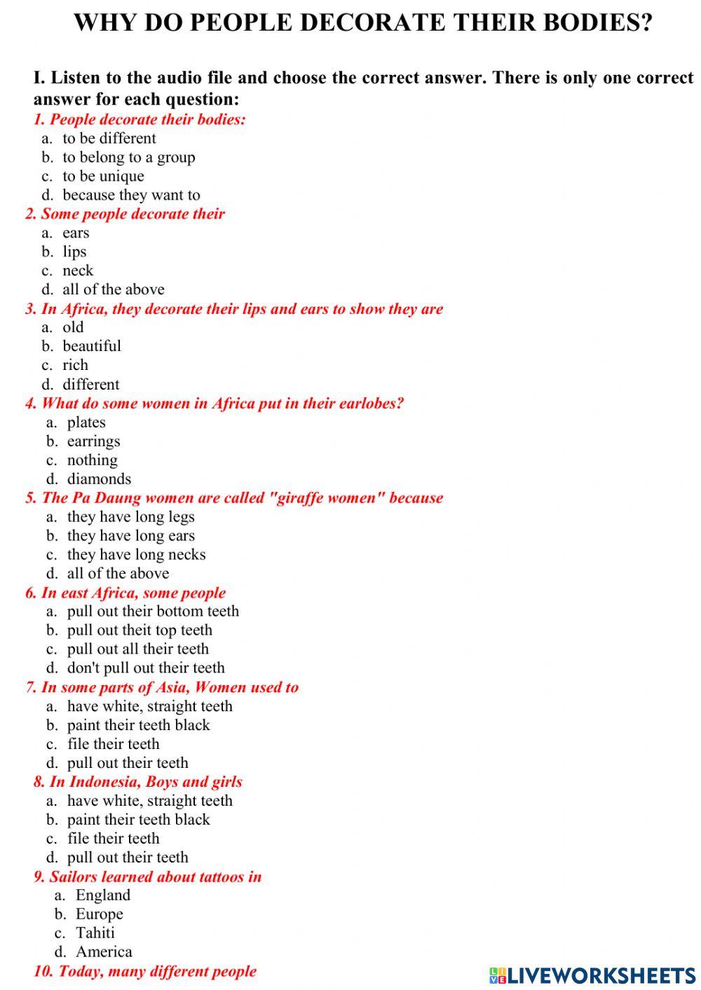 Why do people decorate their bodies?