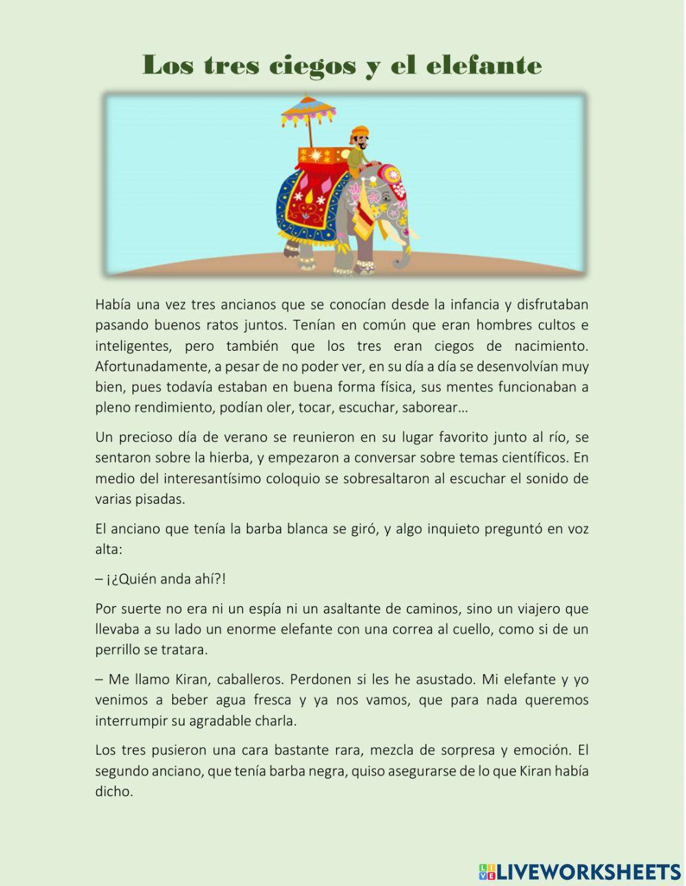 Los tres ancianos y el elefante