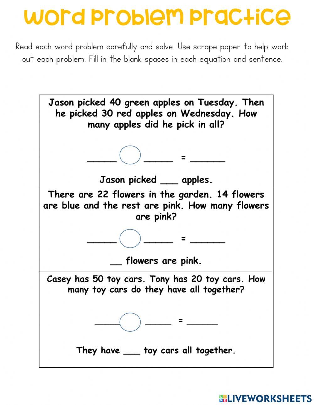 Word Problems 1