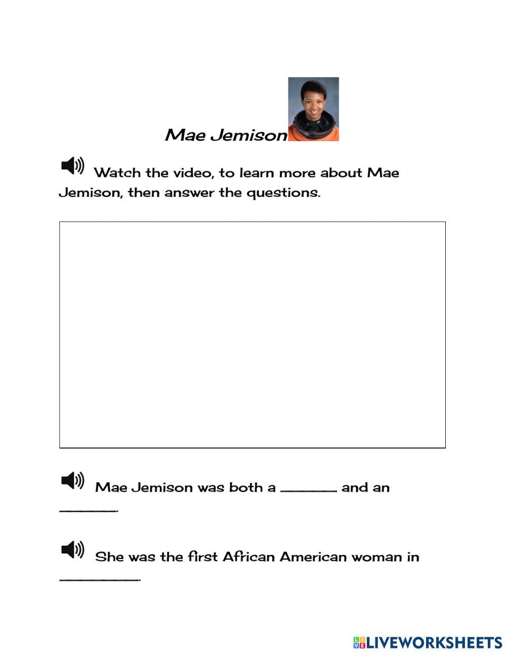 Mae Jemison interactive worksheet Live Worksheets