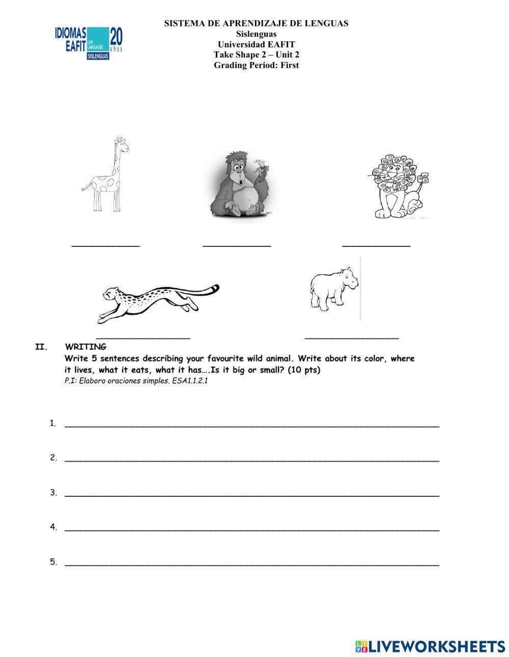 Take Shape 2 Unit 2 - Reading & writing
