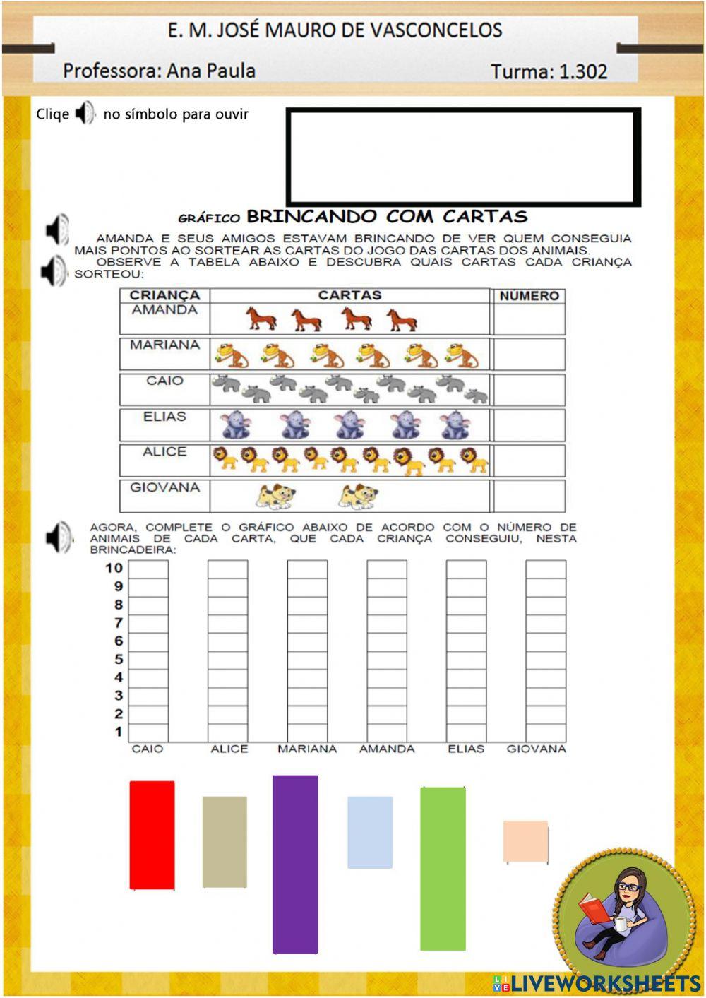 Unidade e dezena - quantidades - gráficos Unidade e dezena - quantidades - gráficos