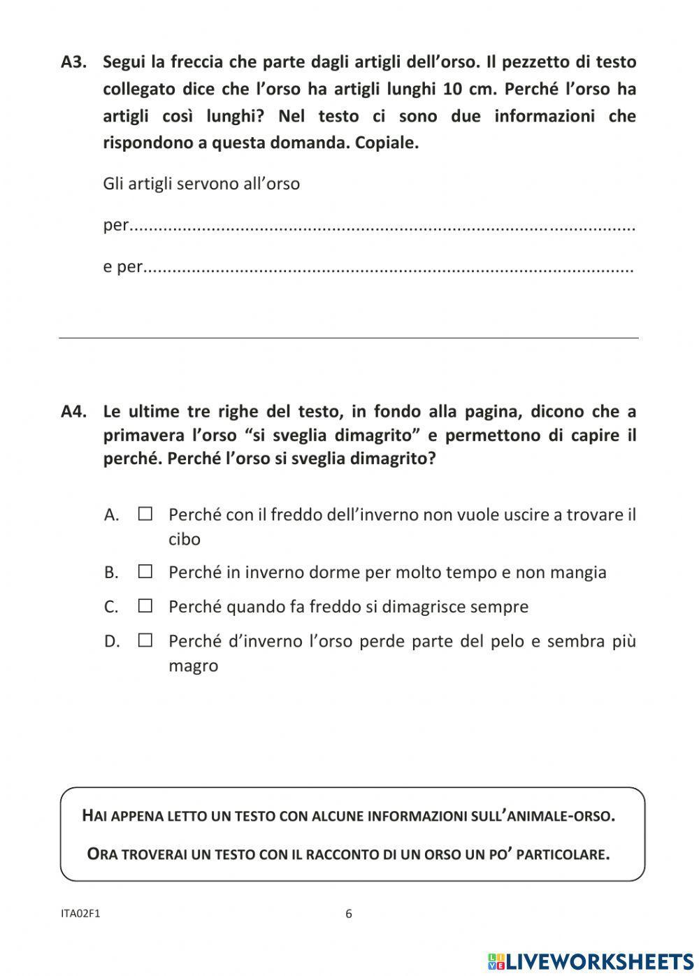 Prova di lettura Invalsi 2018-2019