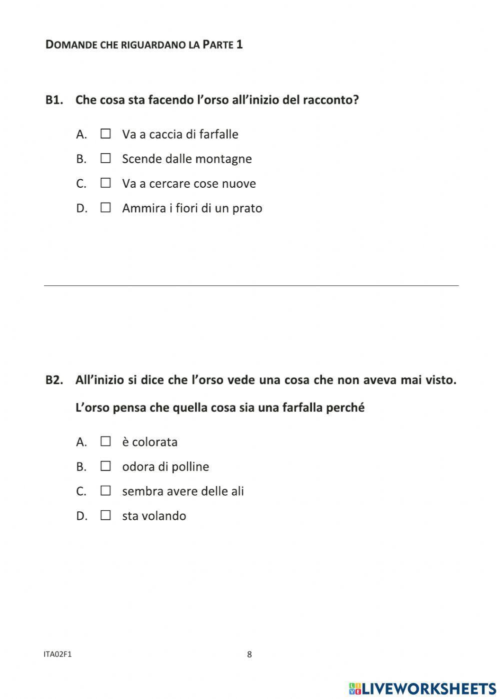 Prova di lettura Invalsi 2018-2019