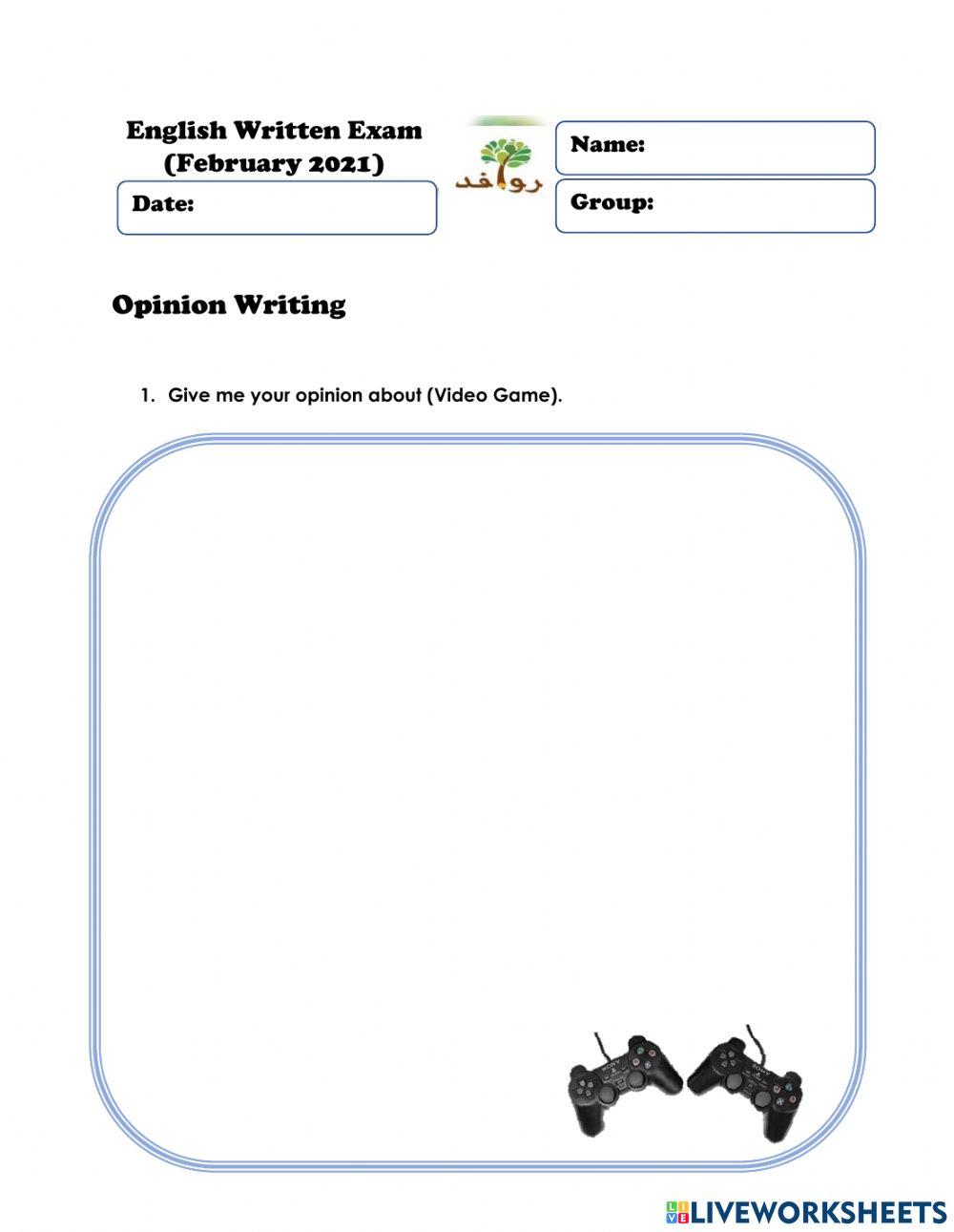 English Exam (GROUP2) - Descriptive Writing