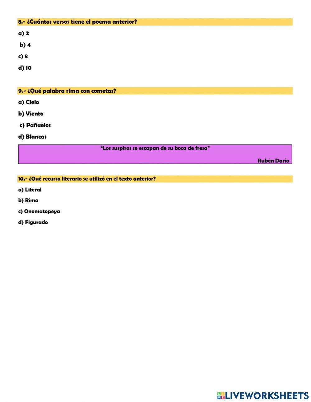 Español quinto grado