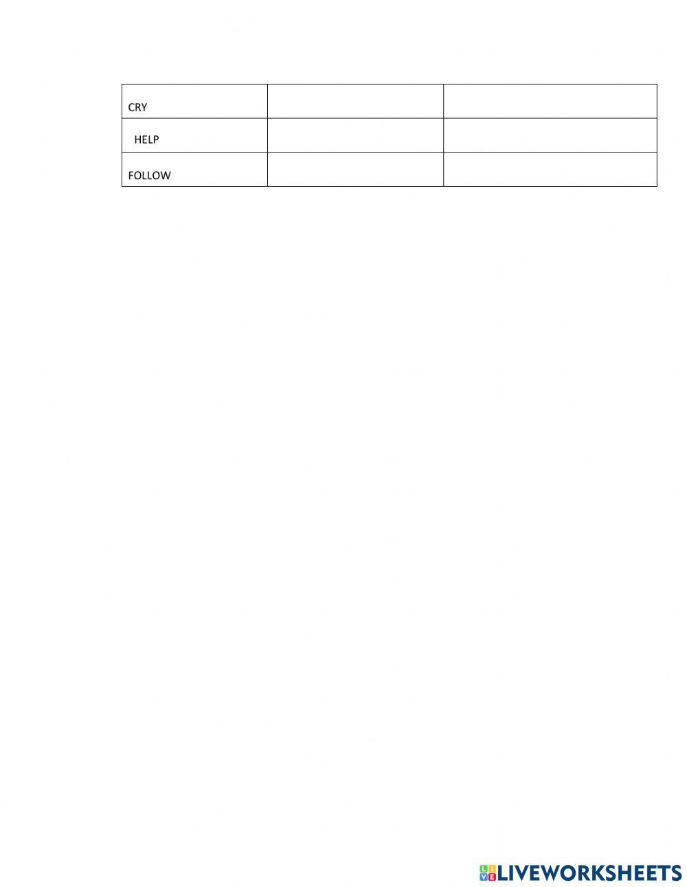 Leeson of regular verbs