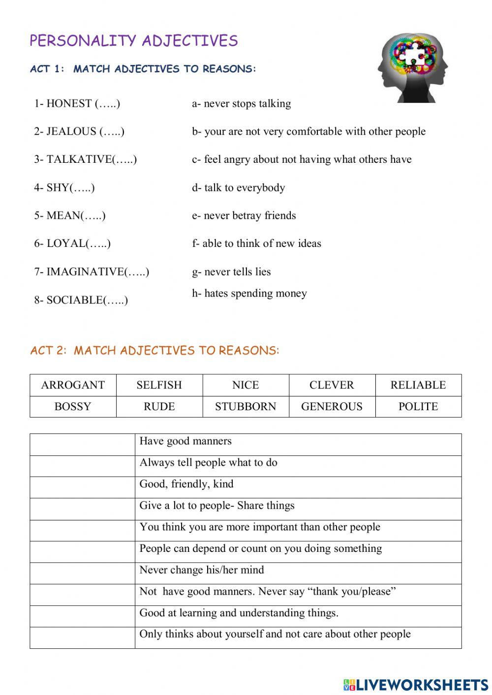 personality adejctives young adults