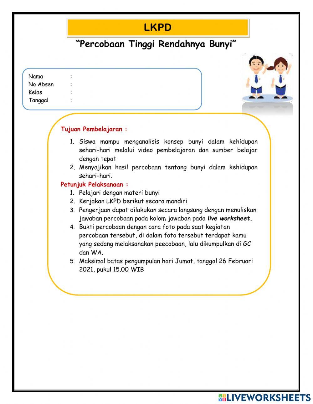 LKPD Percobaan Gelombang Bunyi