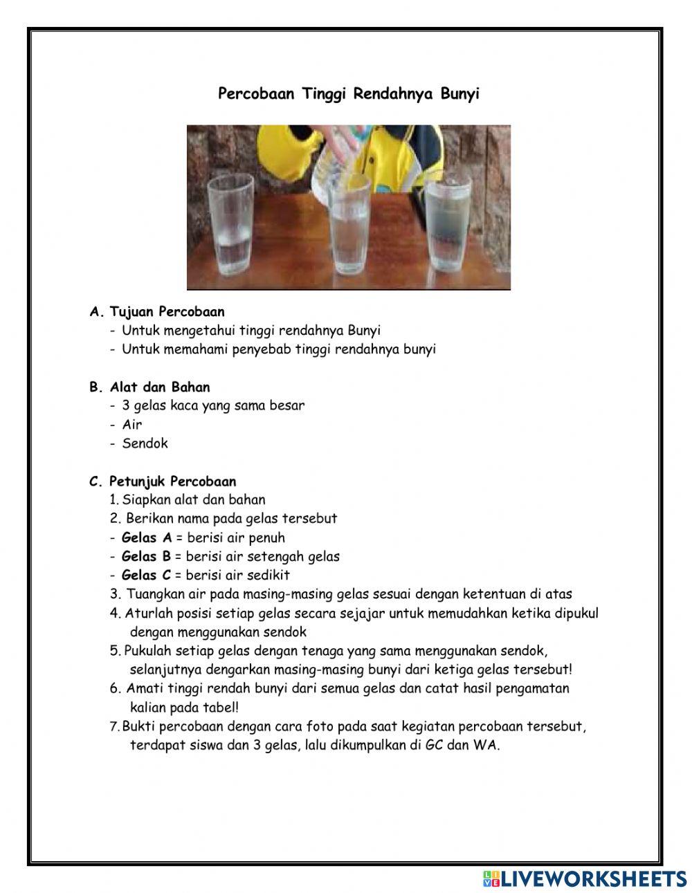 LKPD Percobaan Gelombang Bunyi