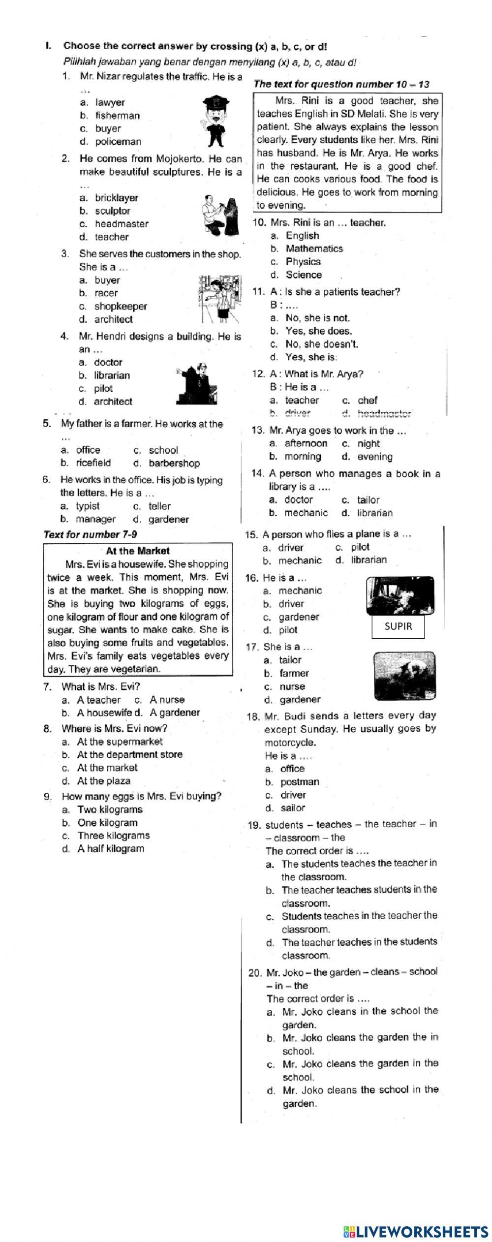 Soal Latihan PTS Kelas 5
