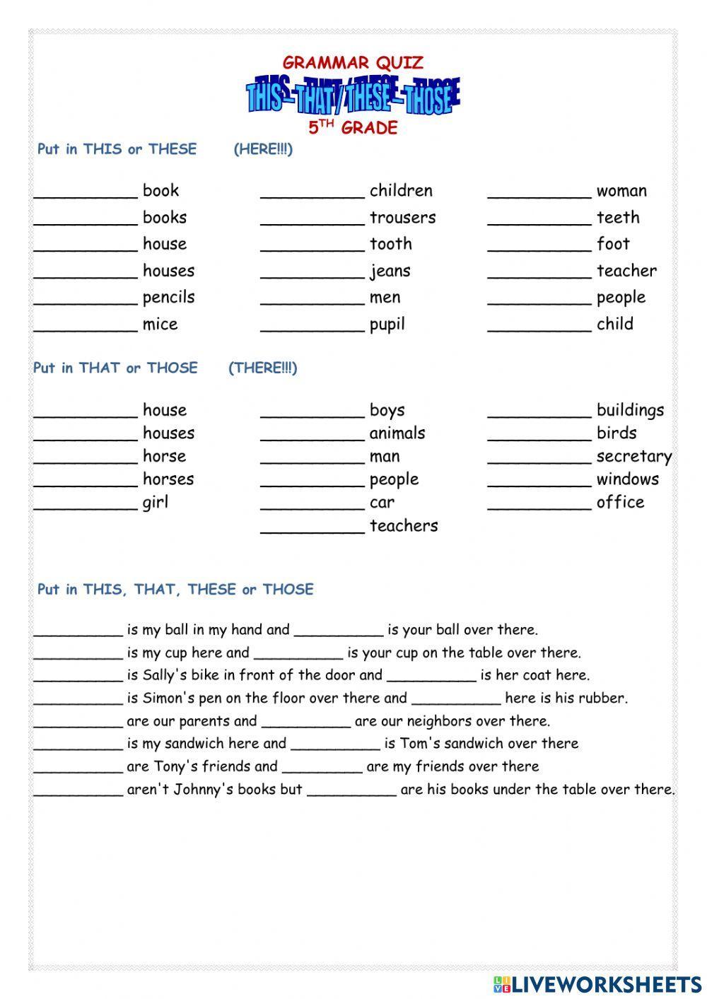 Demonstrative adjectives