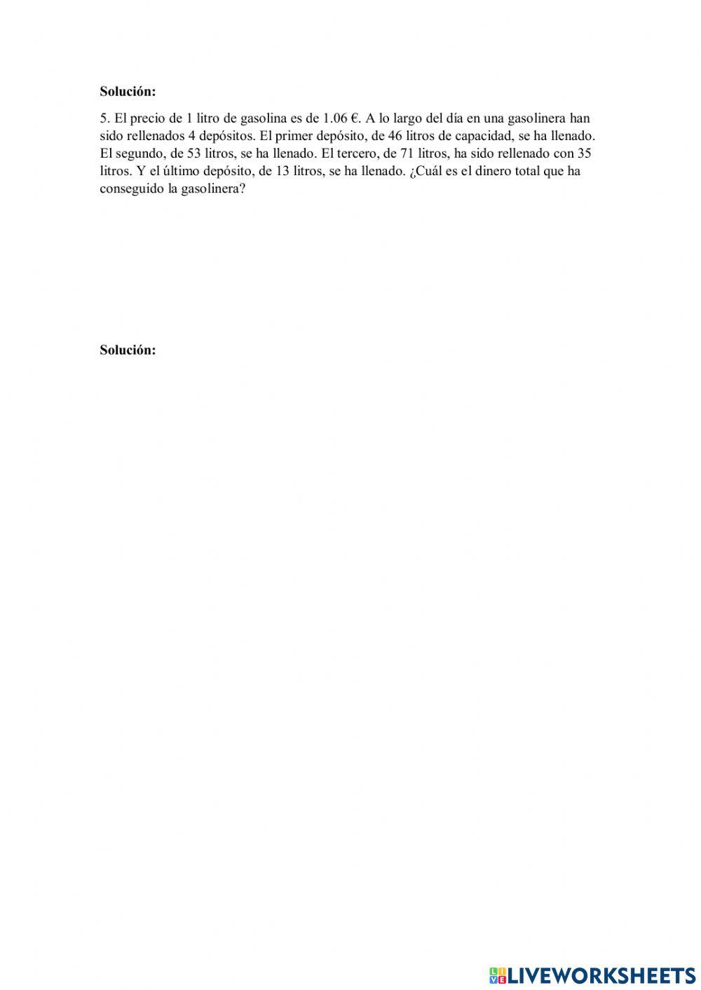 Operaciones con decimales