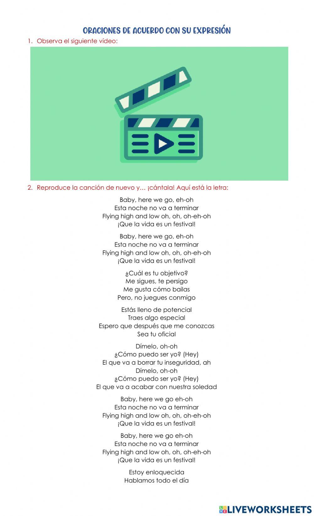 Oraciones de acuerdo con su expresión