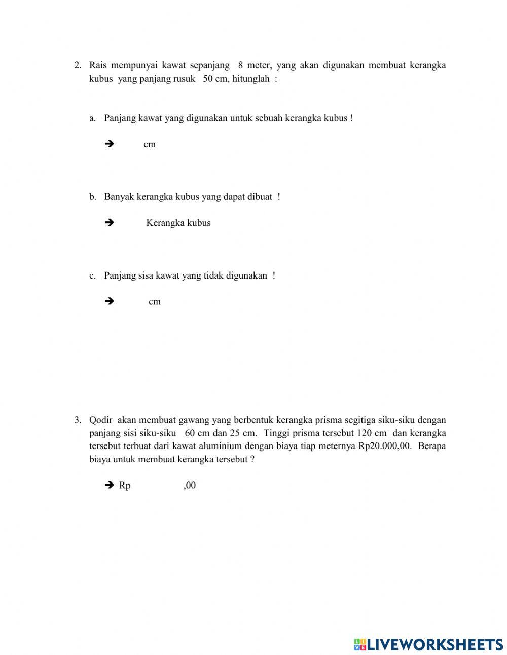 BANGUN RUANG SISI DATAR latihan 2