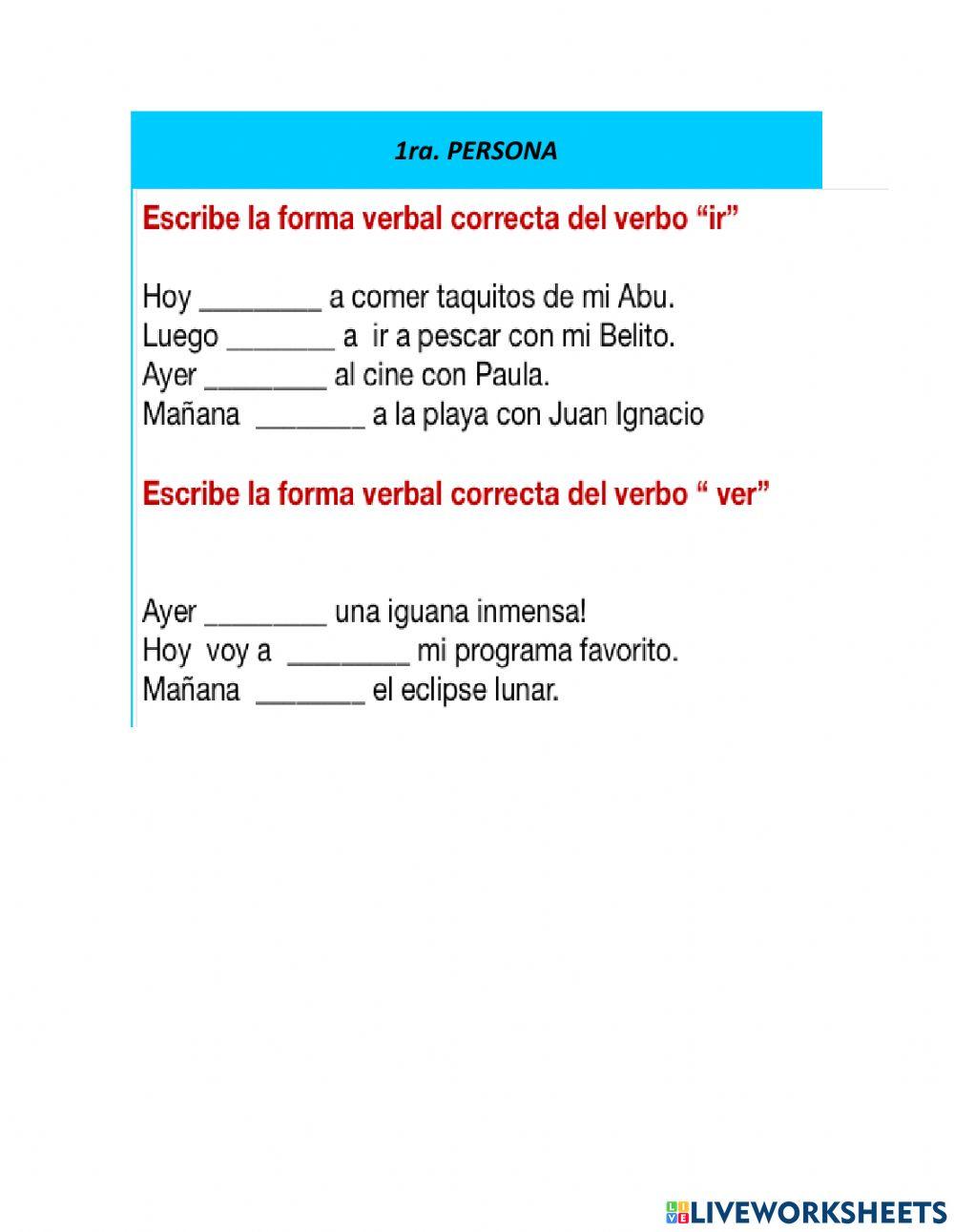 Formas verbales
