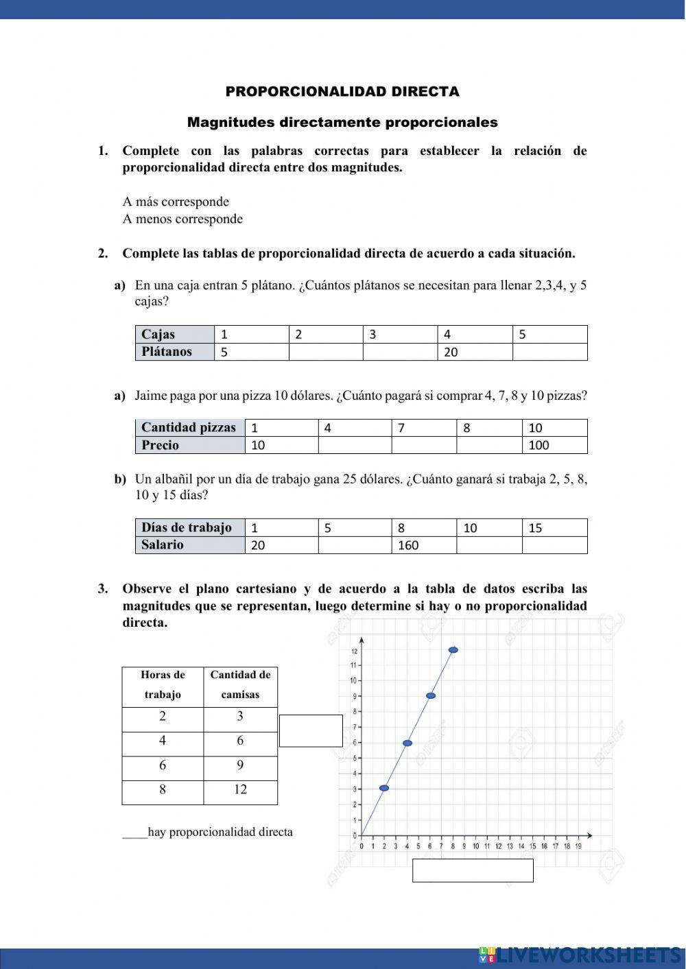 Proporcionalidad directa
