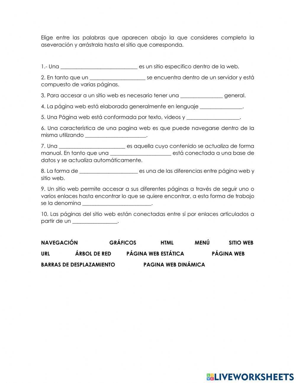 Pagina Web y Sitio Web