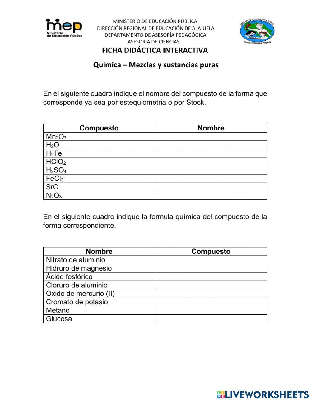 Química Compuestos quimicos