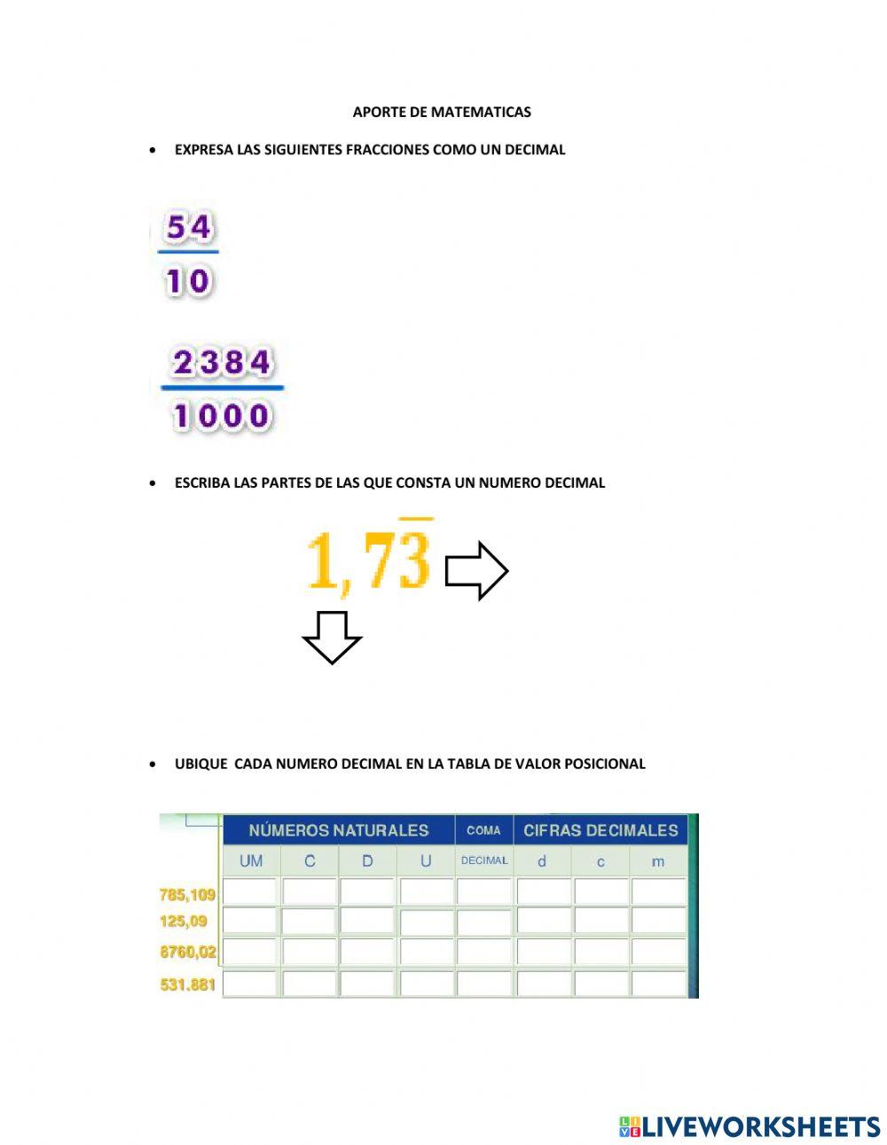 Aporte de matematica