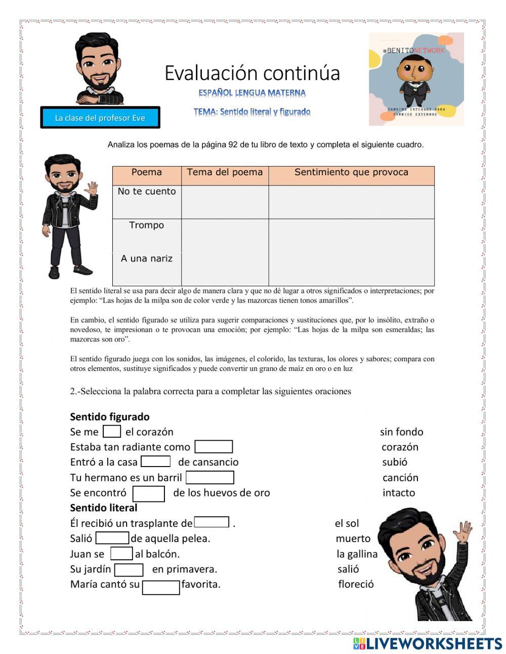 Sentido literal y figurado