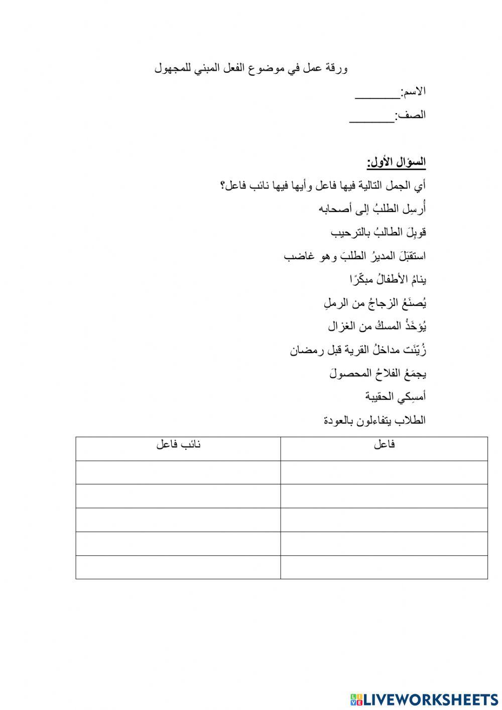 المبني للمجهول