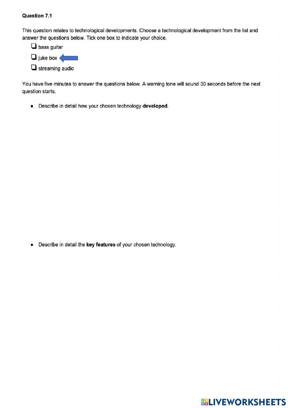 Higher Music Technology Question 28 (Q7)