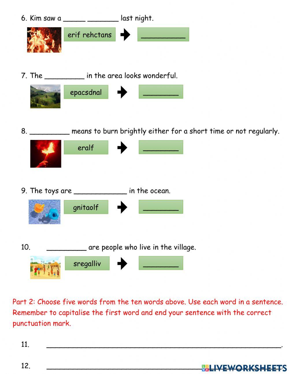 Spelling Test Term 3 Week 8