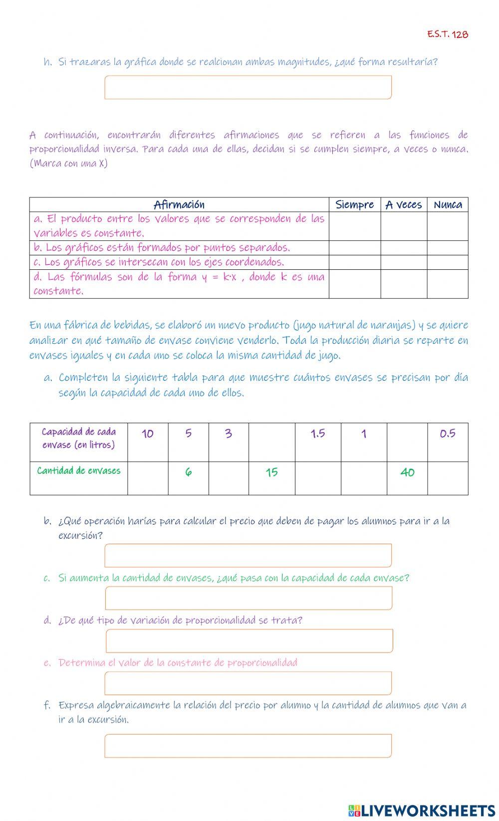 Proporcionalidad inversa