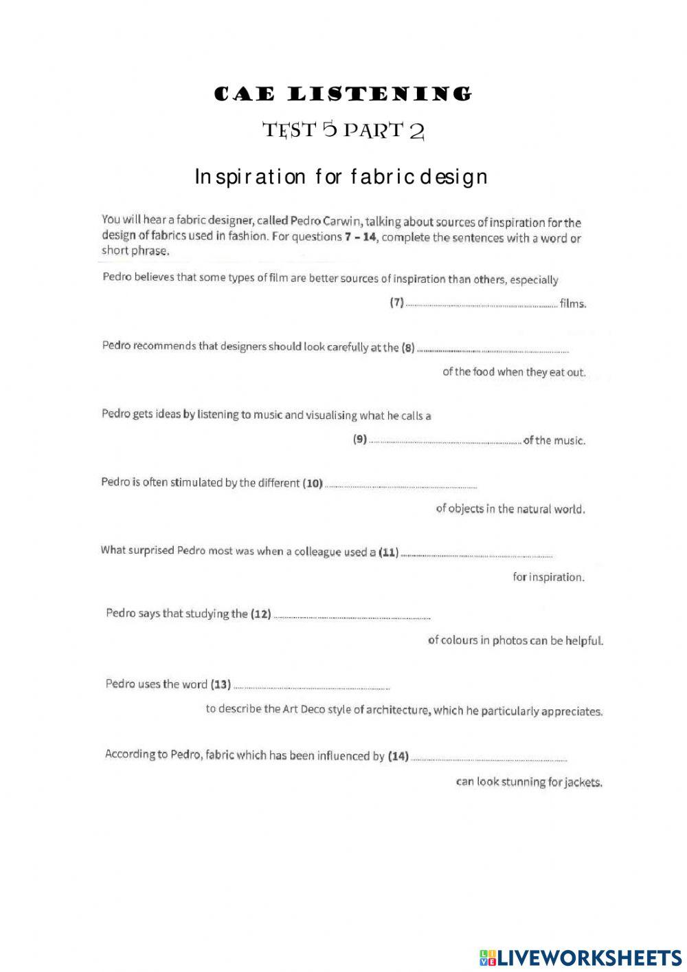 Cae listening part 2