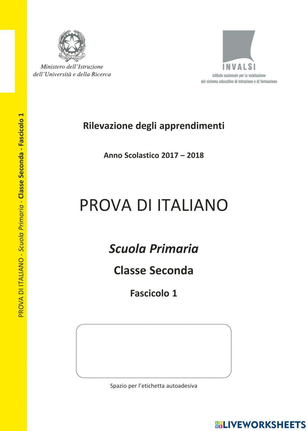 Prova di lettura e comprensione INVALSI 2017 2018