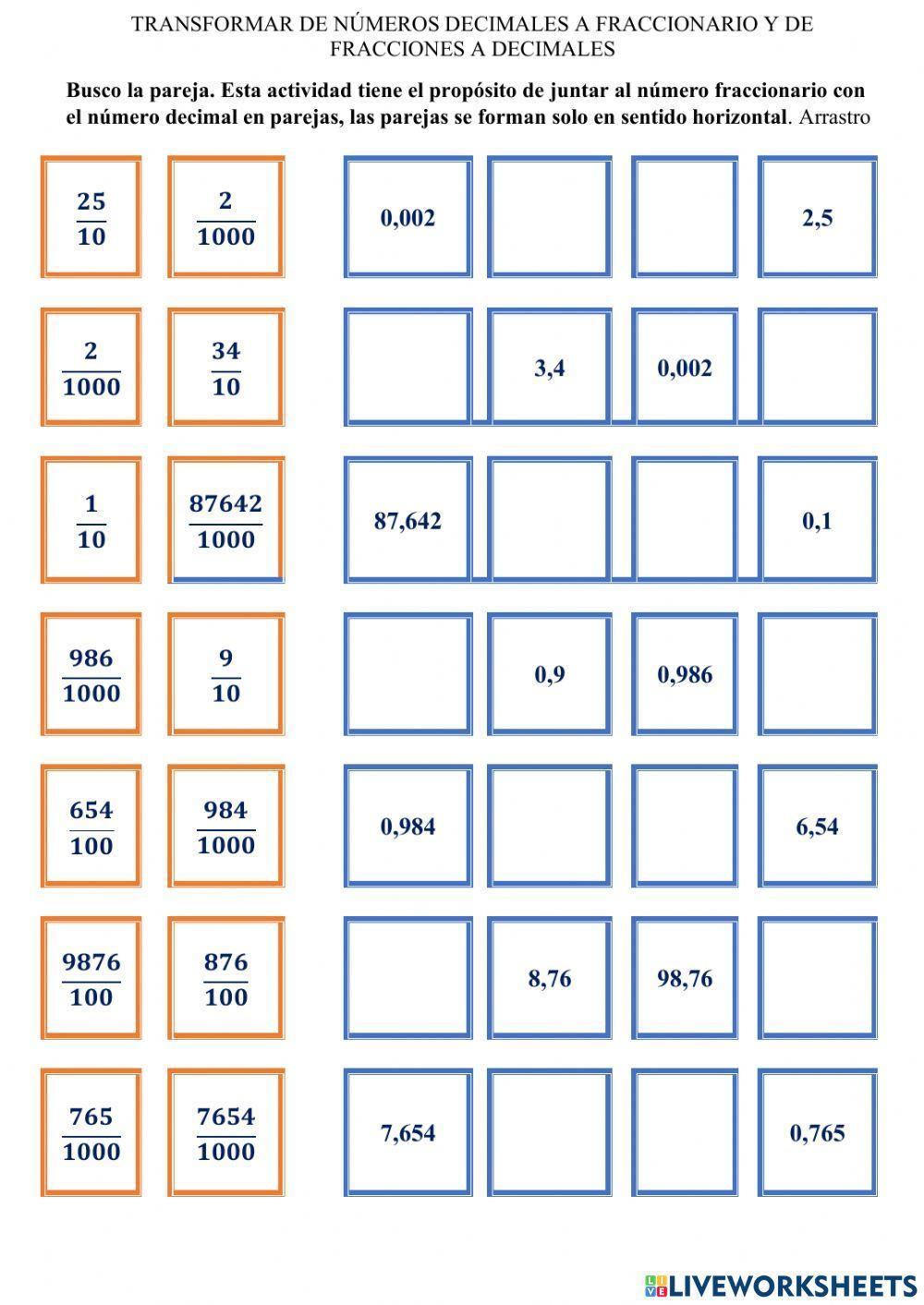 Actividades para matematica