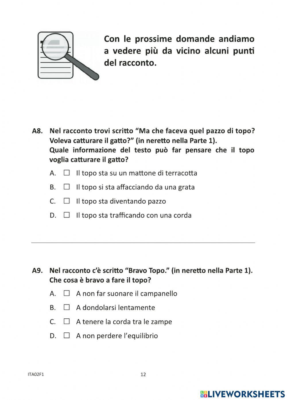 Lettura e comprensione del testo INVALSI 2017-2018 II parte
