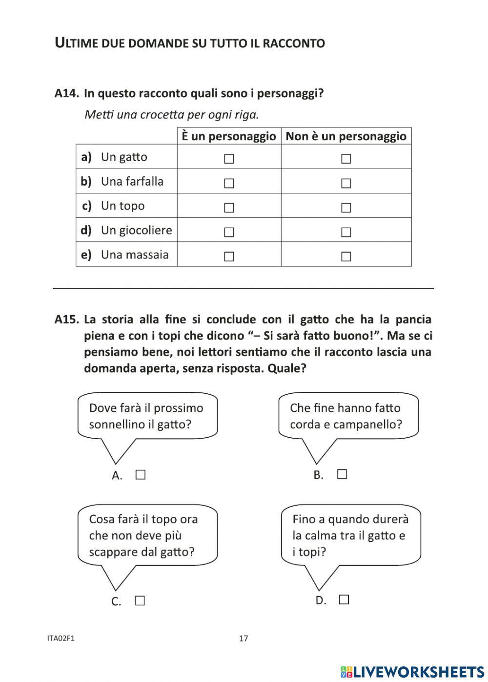 Lettura e comprensione del testo INVALSI 2017-2018 II parte