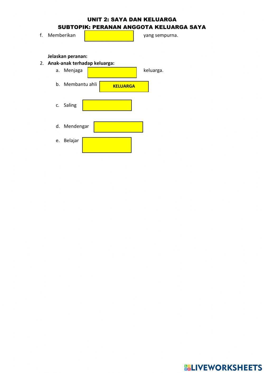 Peranan Anggota Keluarga Saya
