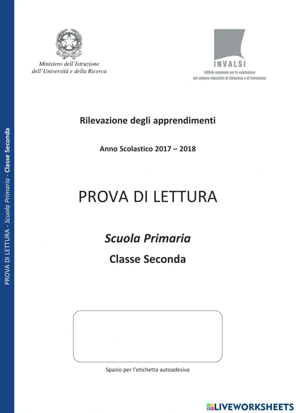 Prova INVALSI di lettura 2017-2018
