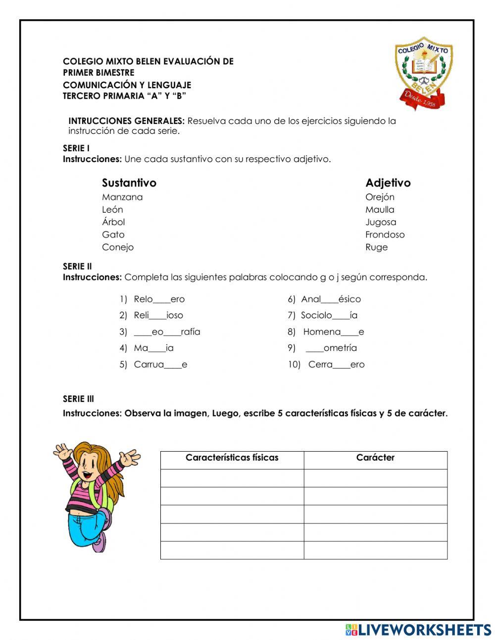 Evaluación - Comunicación y lenguaje - 2