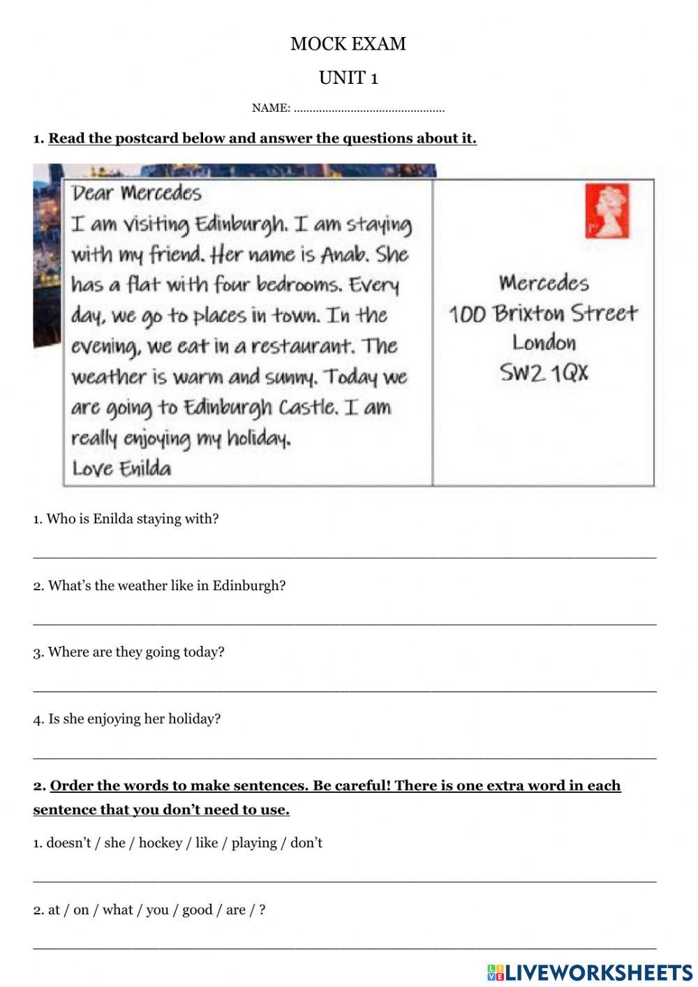 Poptropica 5 Mock exam 1