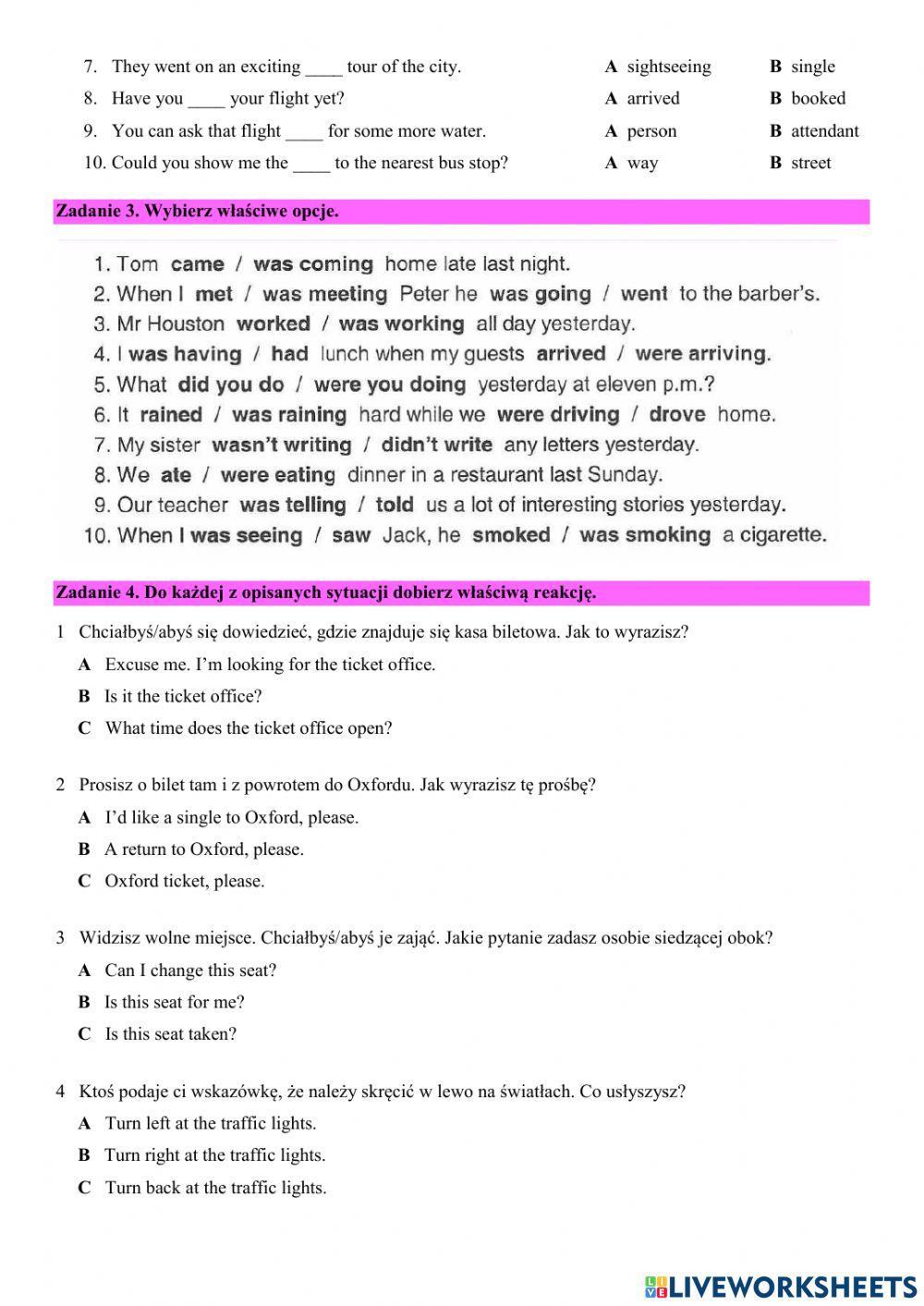 Test (Klasa 7, unit 6) Test (Klasa 7, unit 6)