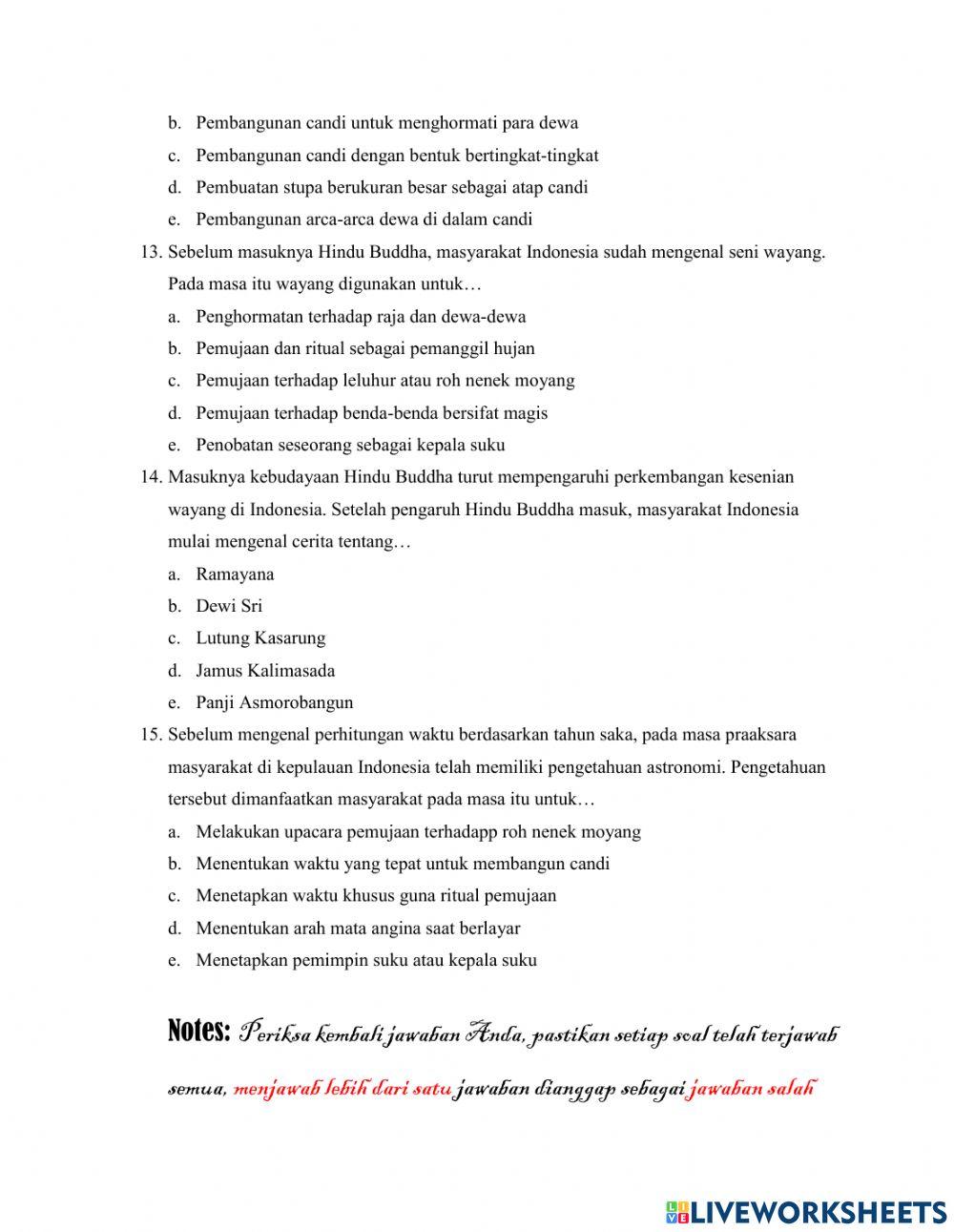 Ulangan Sejarah Indo