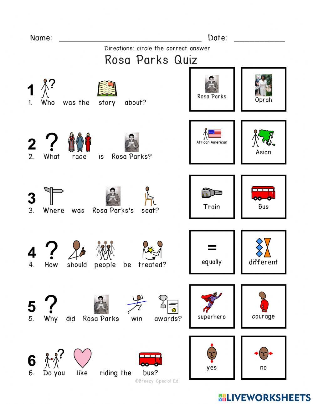 Rosa Park-Reading Comp