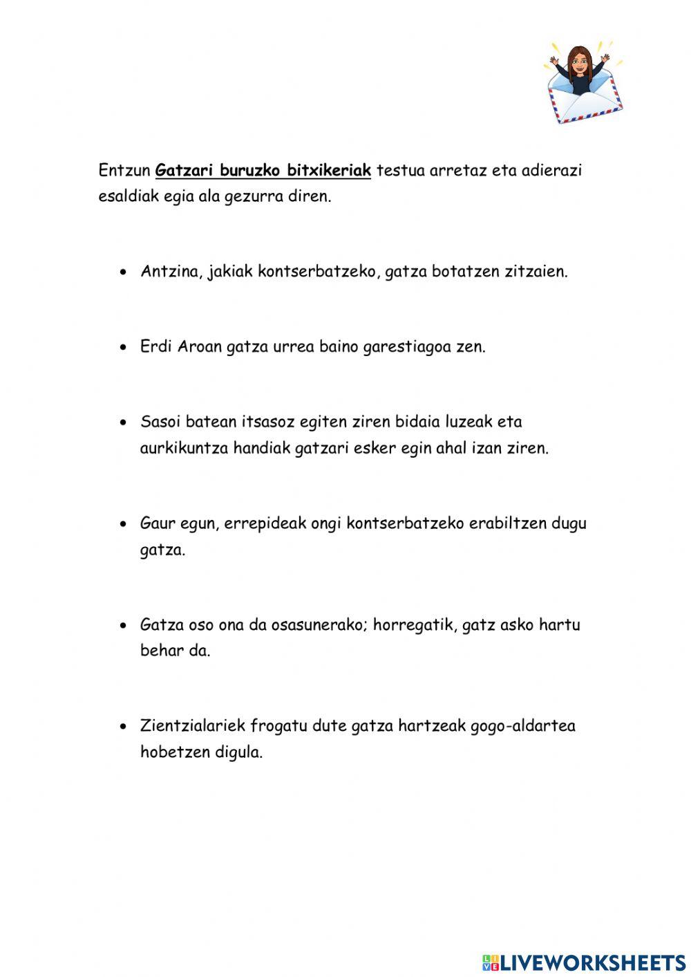 Gatzari buruzko bitxikeriak