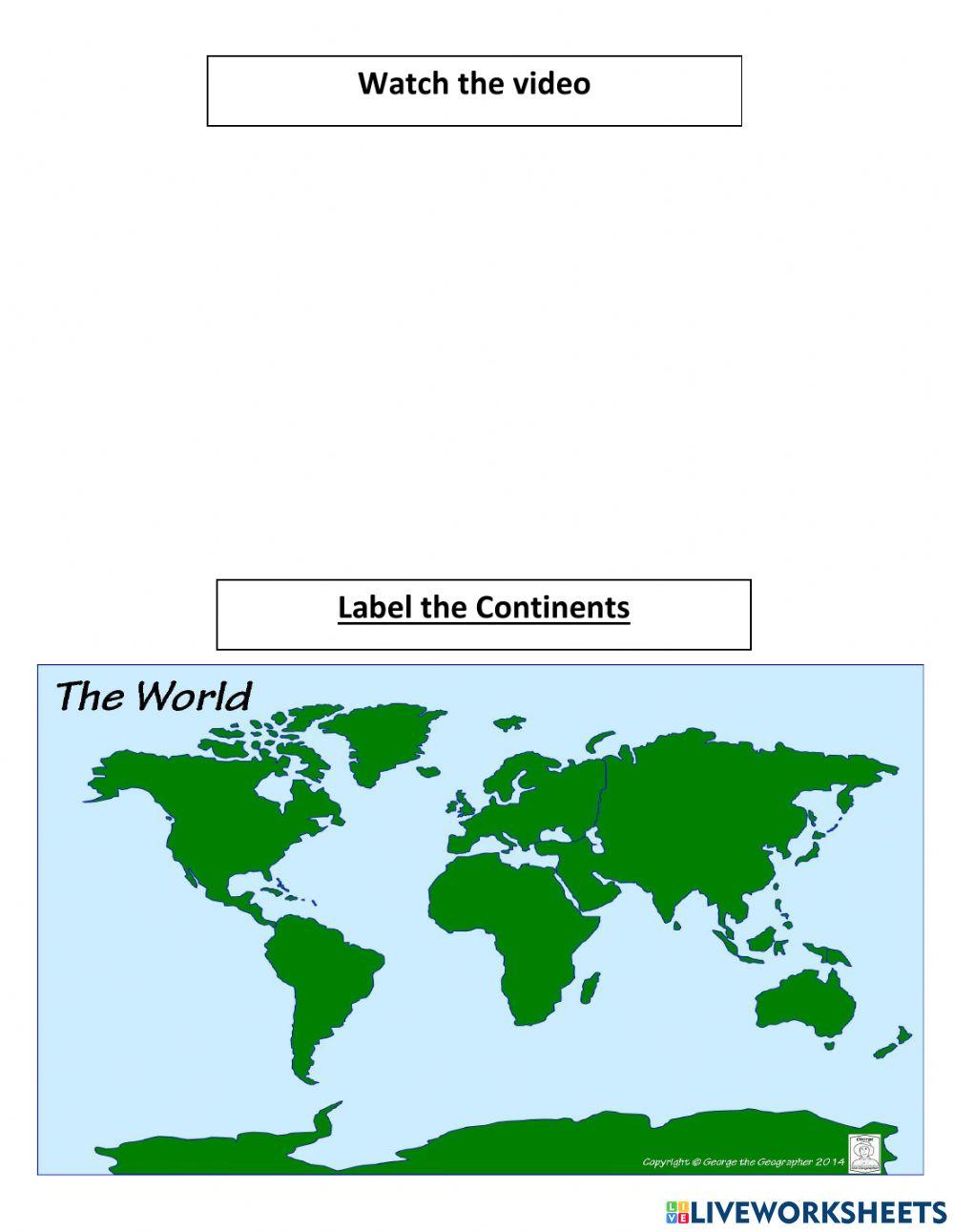 Continents of the world