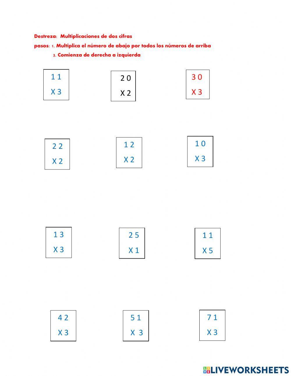 Ficha de multiplicación