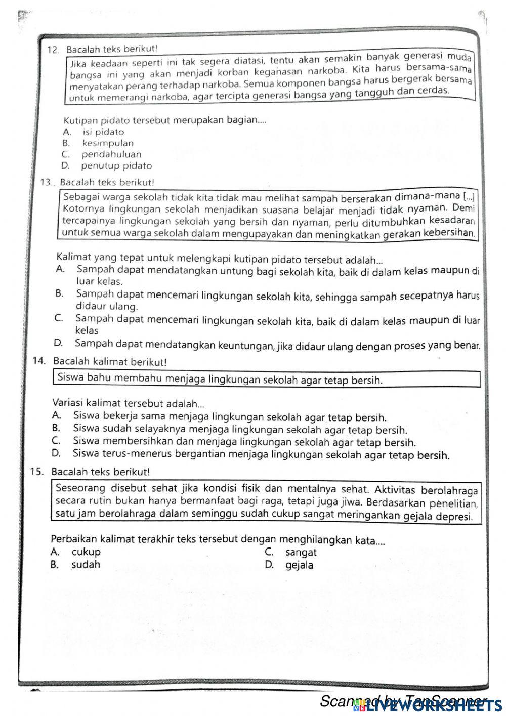 Ulangan harian surat