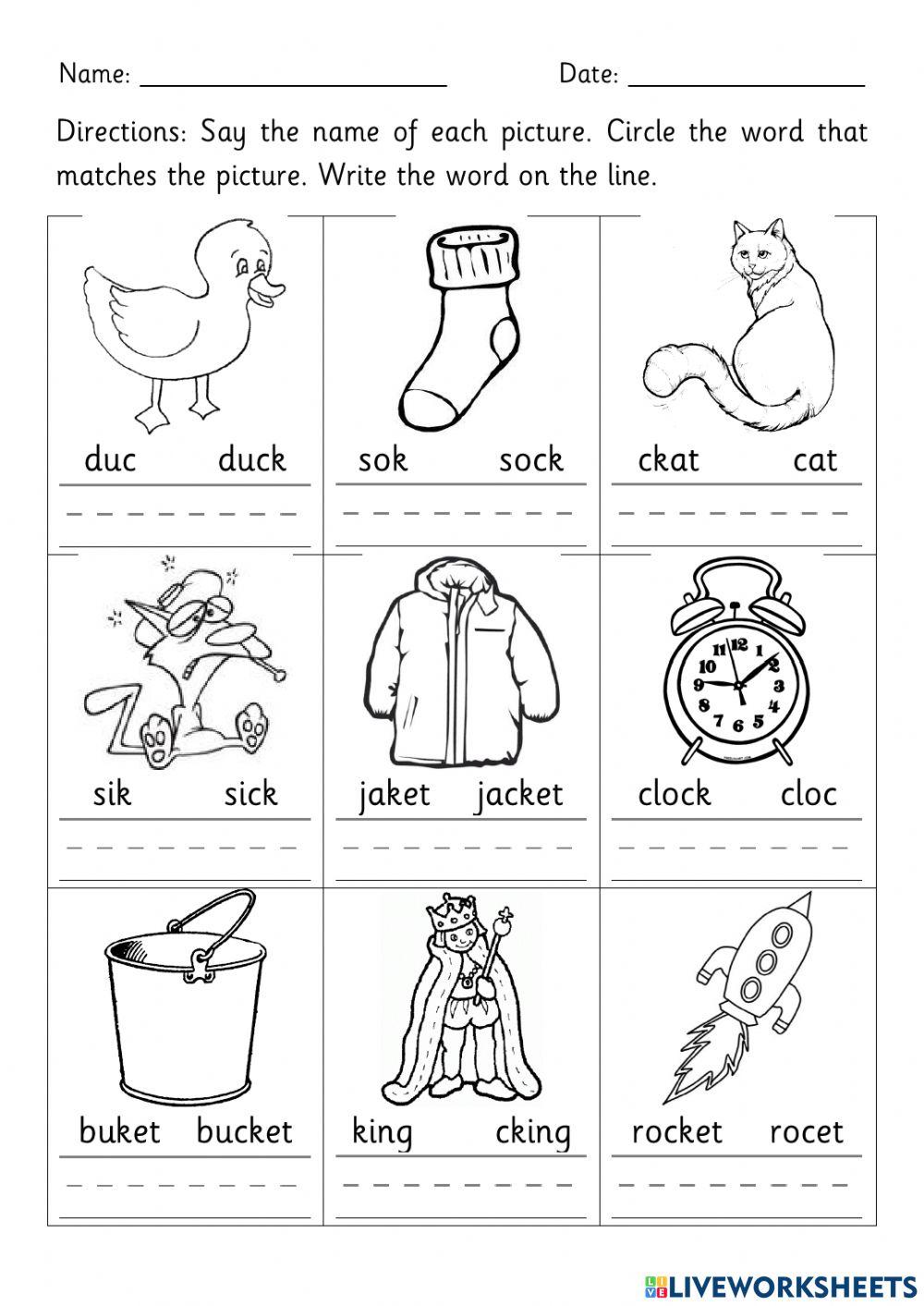 Words Ending With Ck For Grade 1