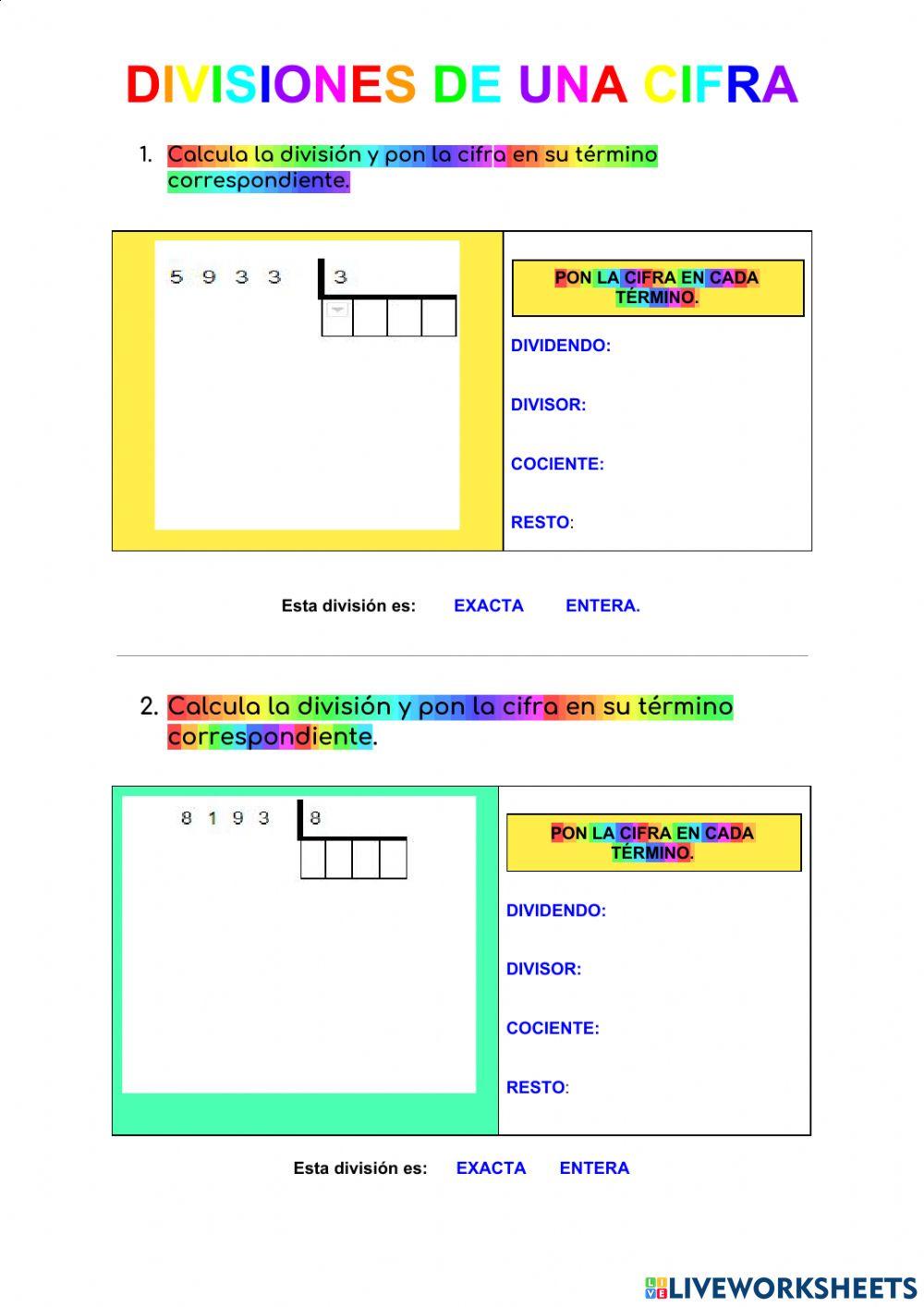 División y multiplicación