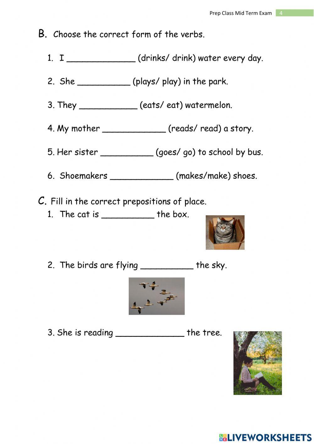 Cambridge Global English 1 - Mid Term Test