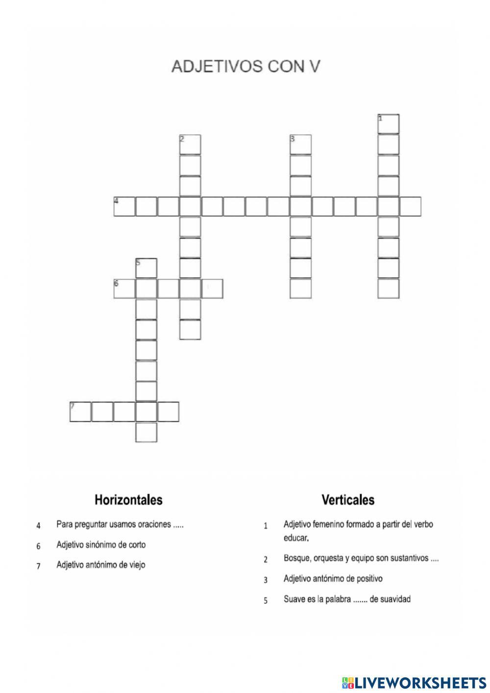 Adjetivos con v Adjetivos con v