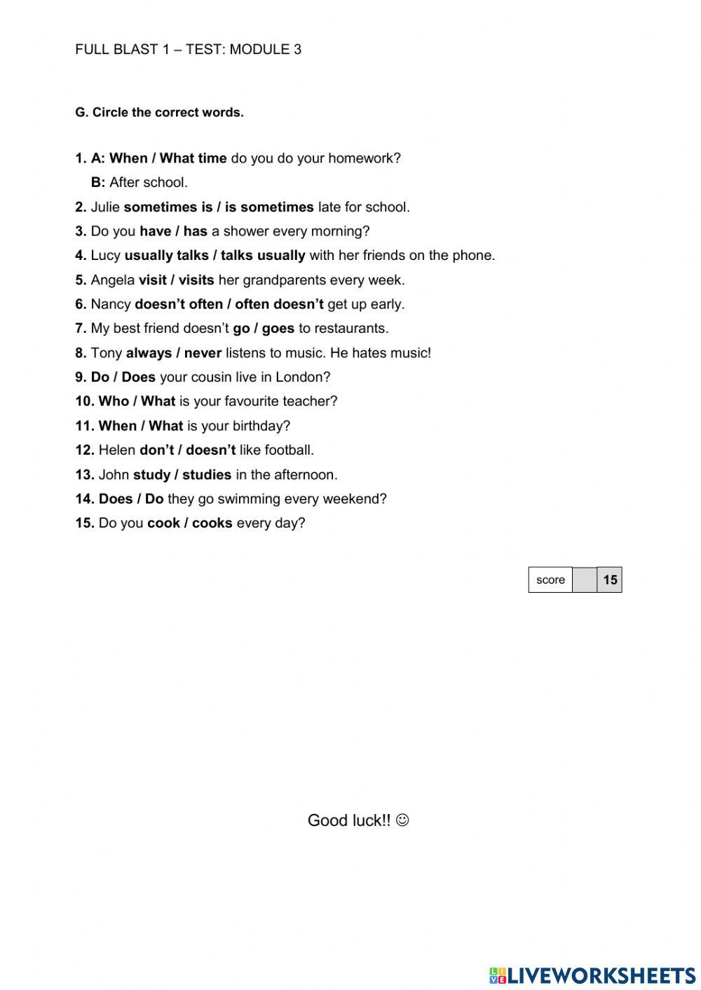 Full blast b1 - test 3